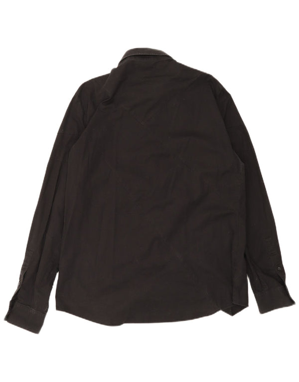 Ανδρικό πουκάμισο Iceberg Slim Fit XL Μαύρο βαμβακερό
