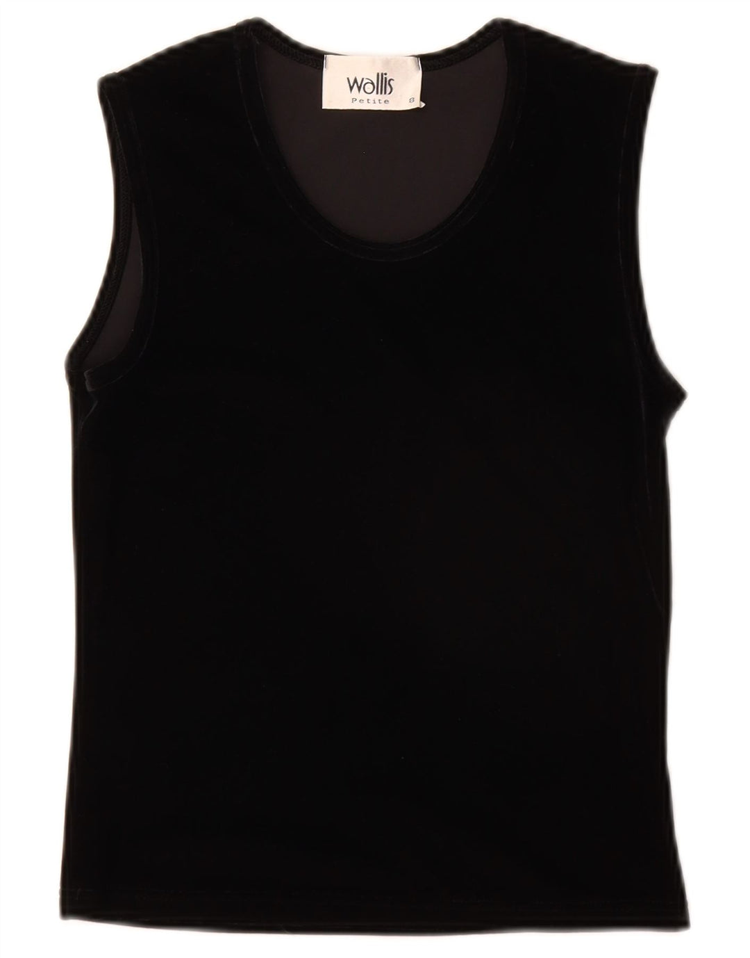 Wallis Γυναικείο Petite Velor Vest Top UK 8 Small Black Polyester