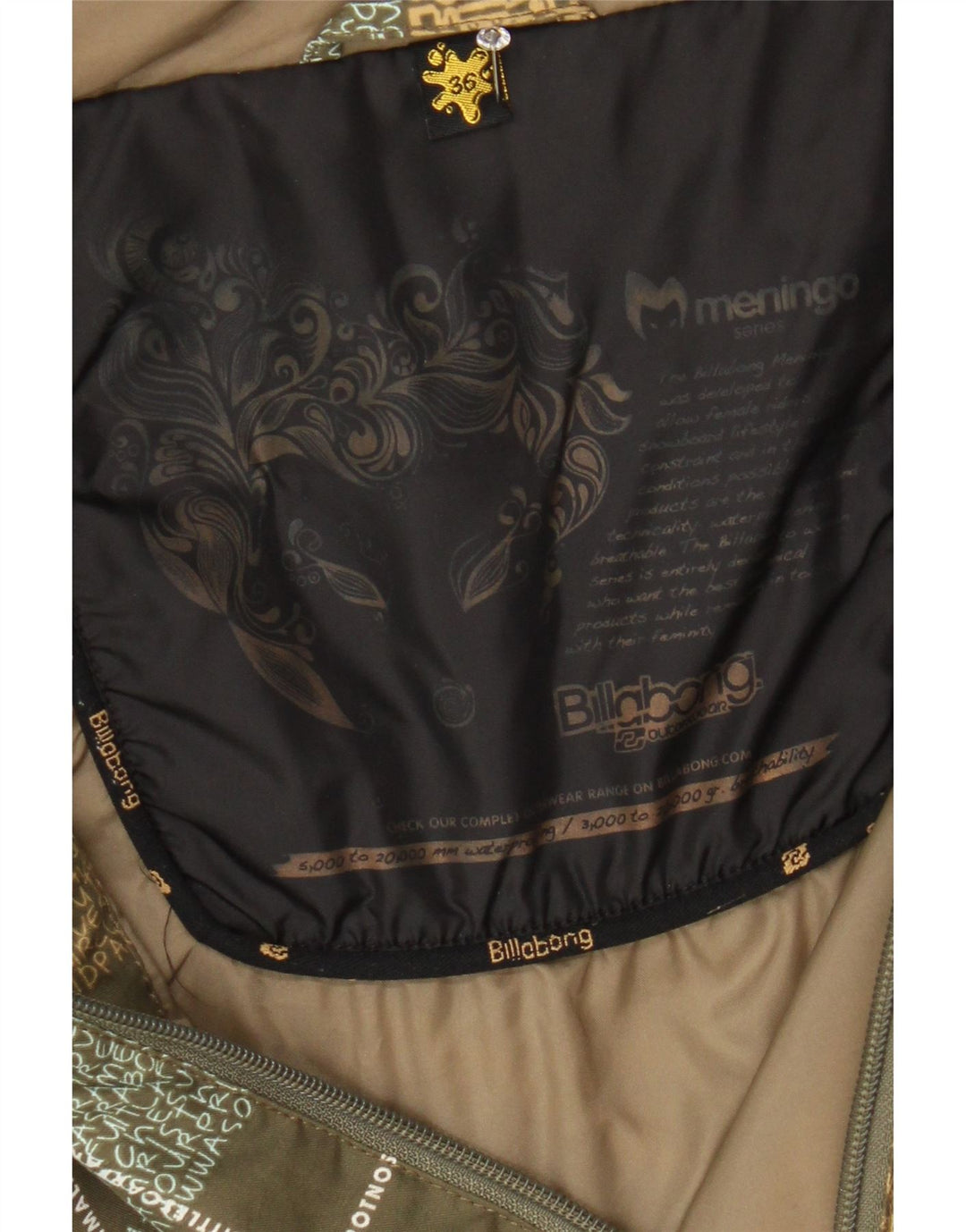 BILLABONG Γυναικείο μπουφάν με κουκούλα αντιανεμικό EU 36 Small Khaki Check