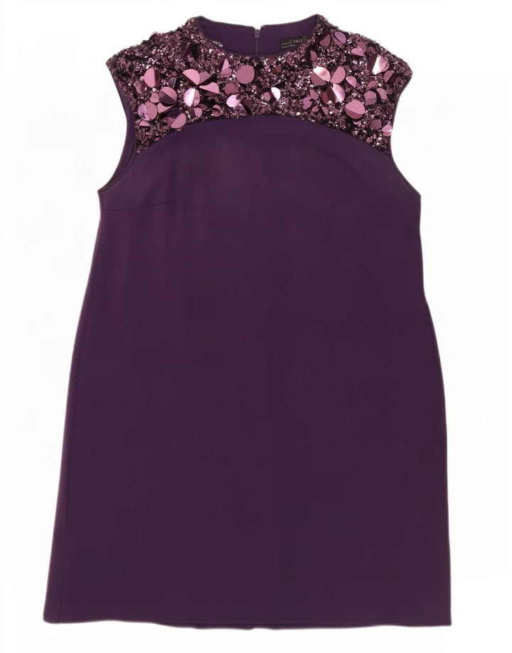 Coast Γυναικείο Αμάνικο Βασικό Φόρεμα UK 12 Medium Purple Viscose