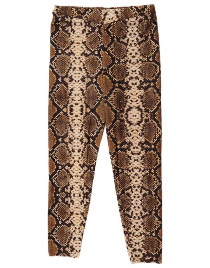 Zara Γυναικείο κολάν UK 12 Medium Brown Animal Print Polyester