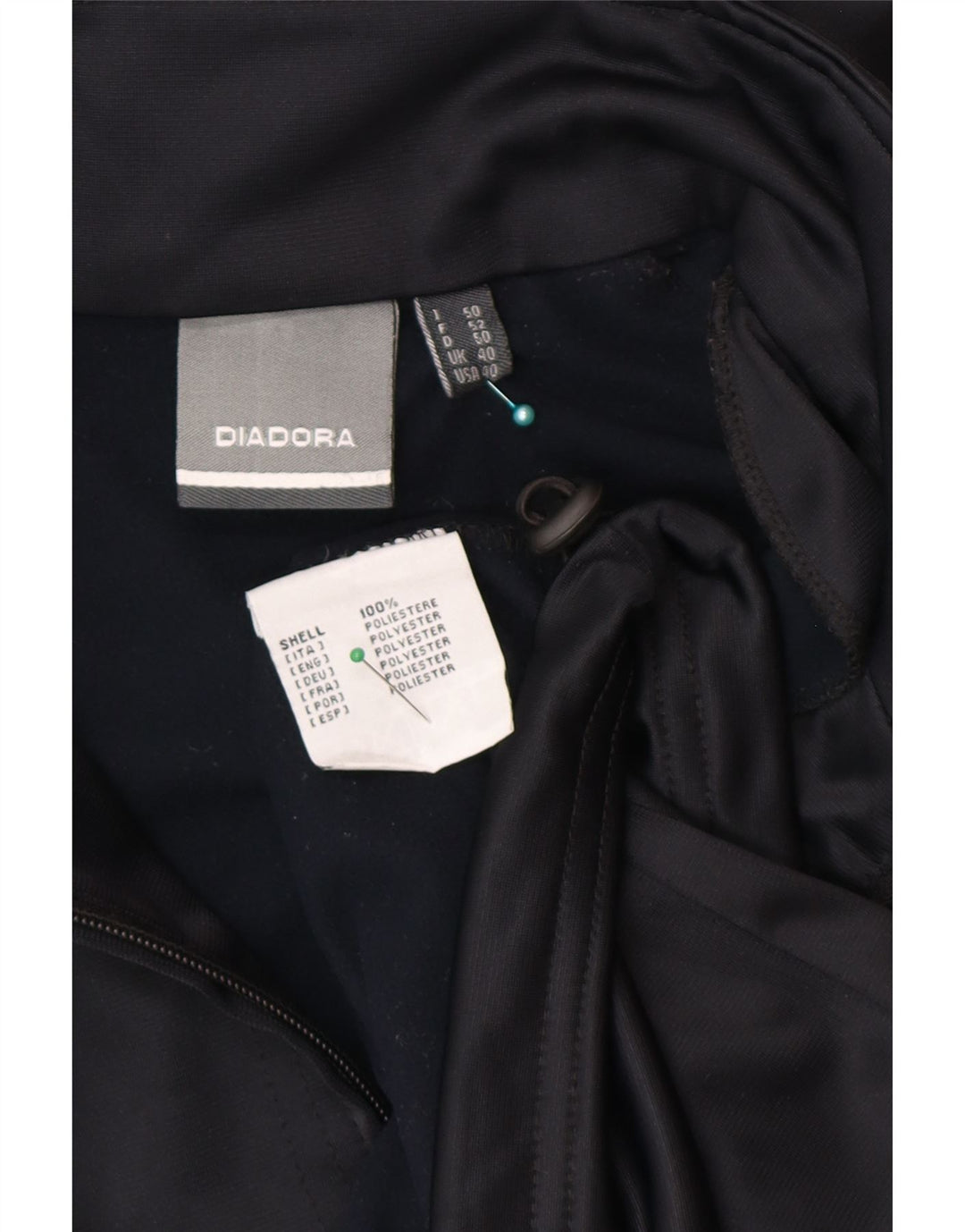 Ανδρική φόρμα Diadora Top Jacket UK 40 Medium Black Polyester