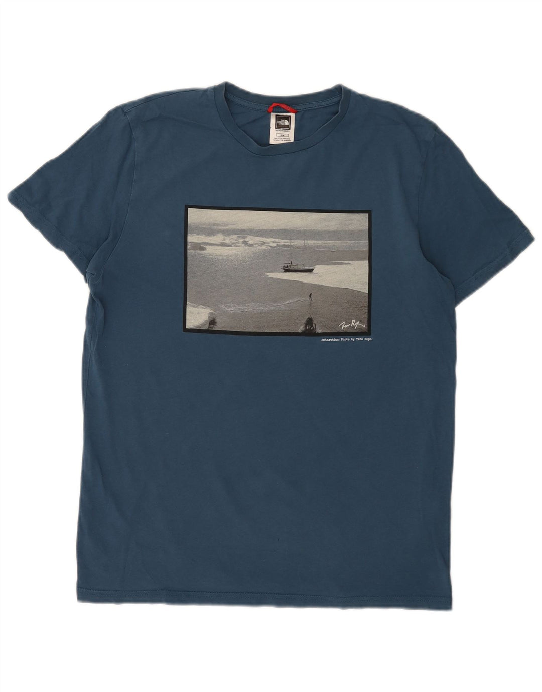 Ανδρικό γραφικό T-Shirt North Face Top από μεσαίο μπλε βαμβακερό