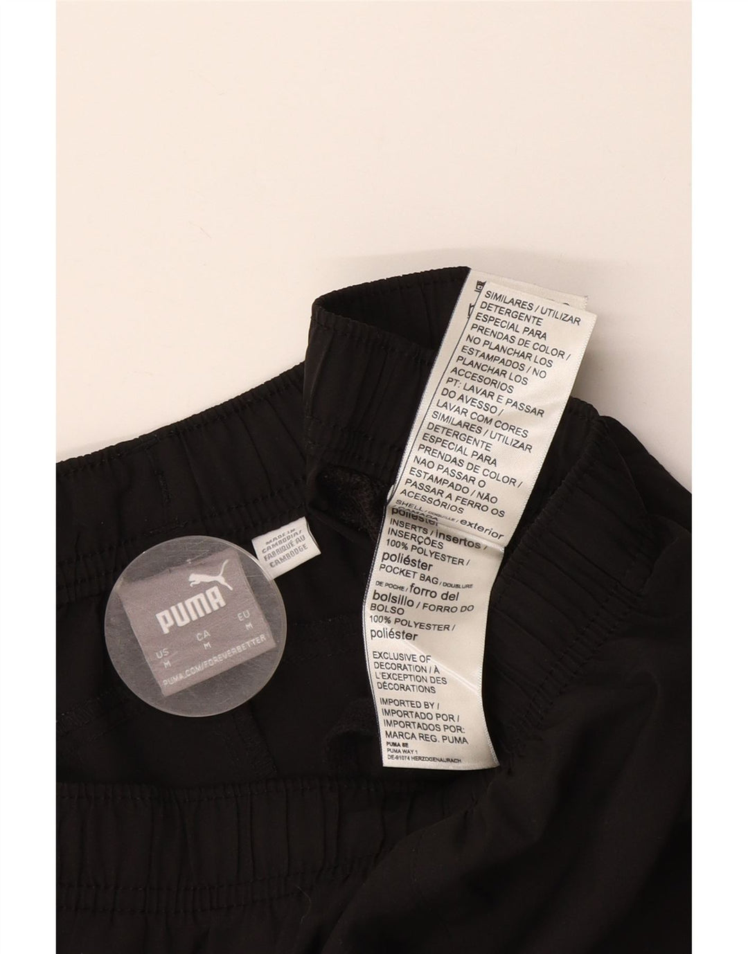 Ανδρικό γραφικό αθλητικό σορτς Puma μεσαίο μαύρο πολυεστέρα