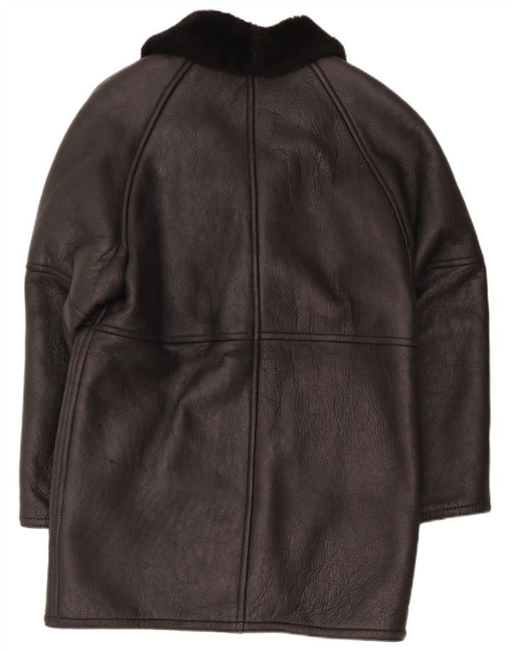 Ανδρικό παλτό Breco's Shearling IT 48 Medium Black Leather