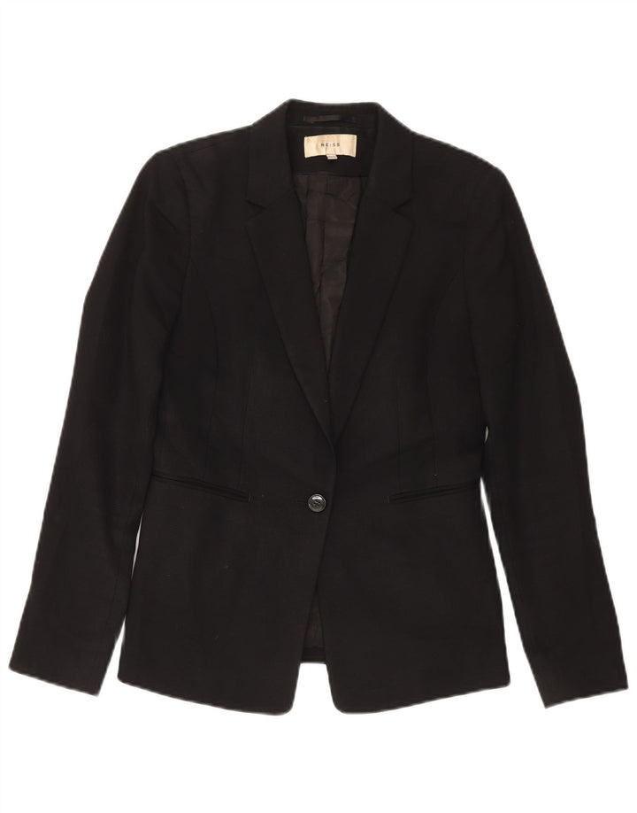 Reiss Γυναικείο σακάκι 1 κουμπιού σακάκι UK 10 Small μαύρο μάλλινο