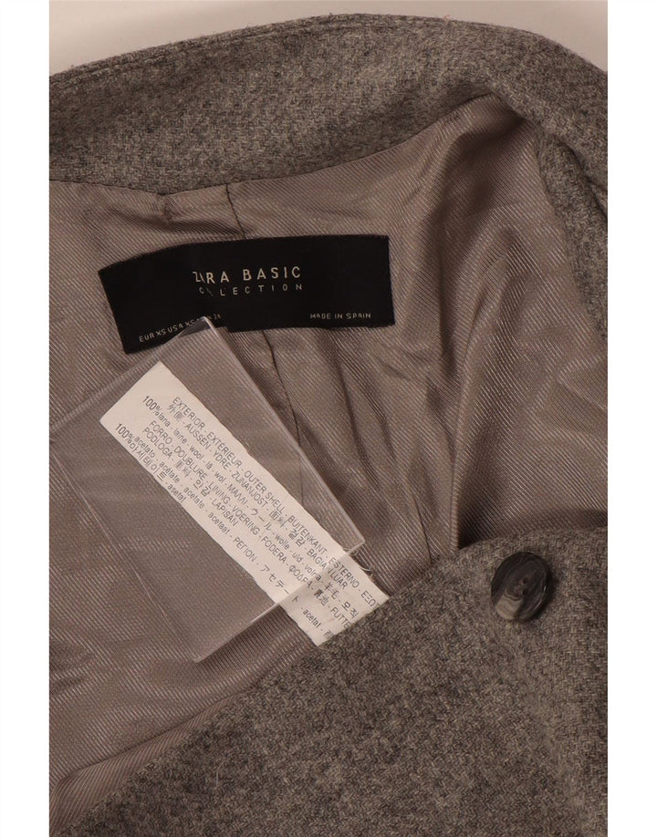 Zara Γυναικείο σακάκι Longline Blazer UK 6 XS Γκρι μαλλί