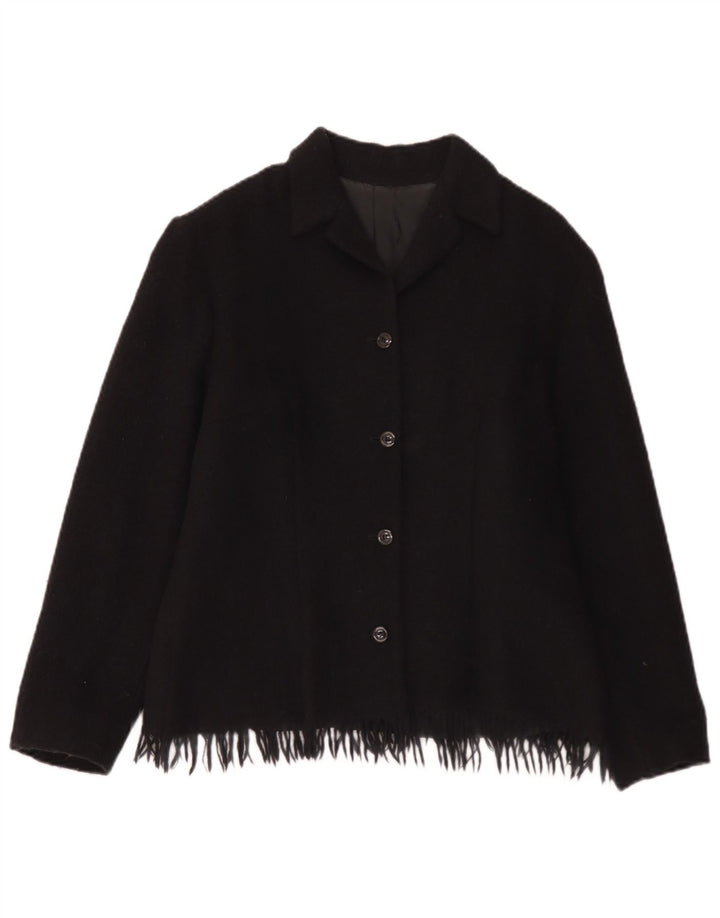 Vintage γυναικείο σακάκι blazer UK 12 μεσαίο μαύρο μαλλί