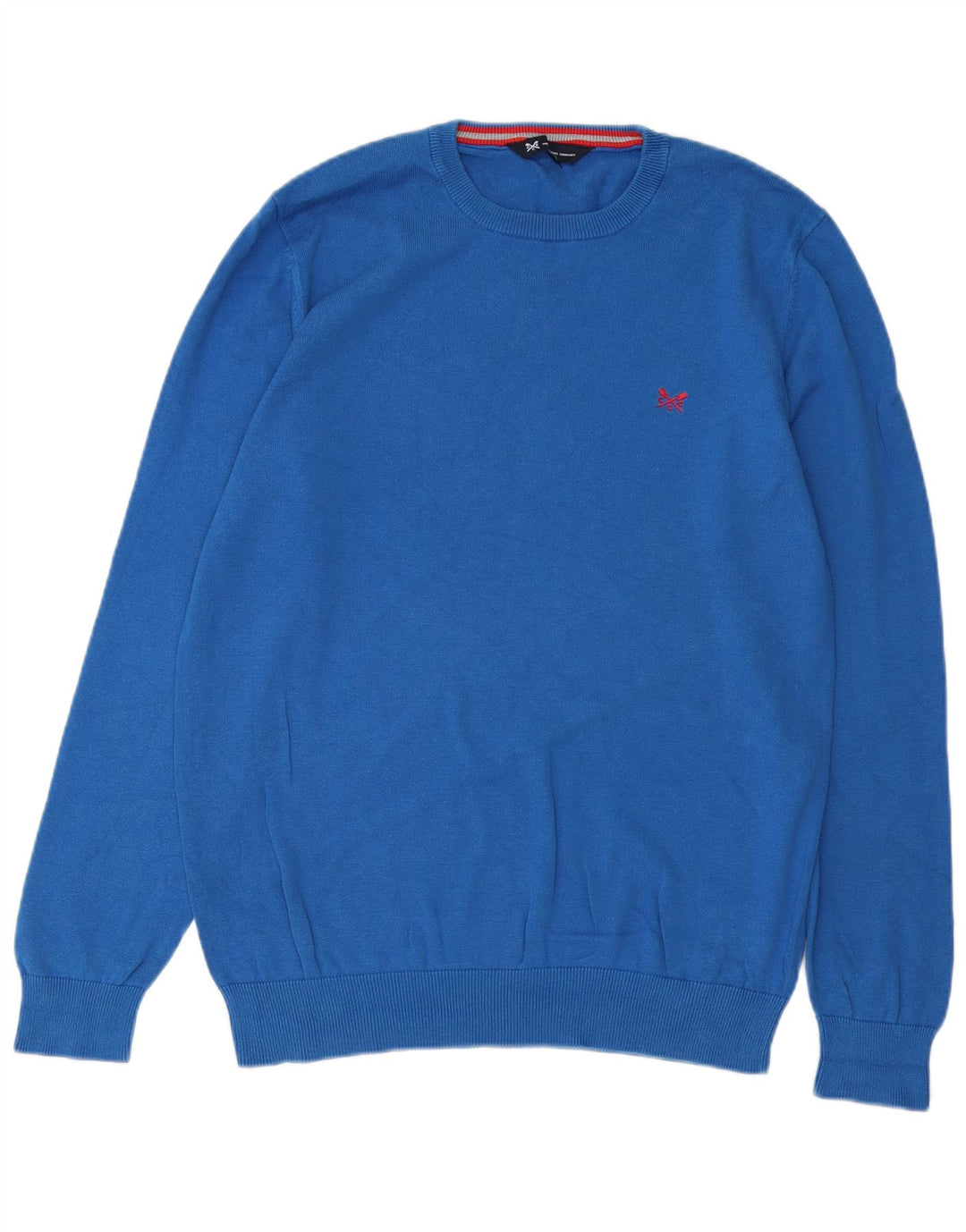 CREW CLOTHING Ανδρικό πουλόβερ με λαιμόκοψη μεγάλο μπλε