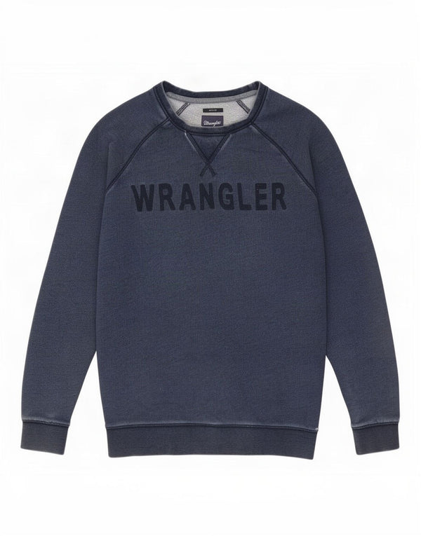 Ανδρικό γραφικό φούτερ Wrangler Jumper Large Navy Blue από βαμβάκι