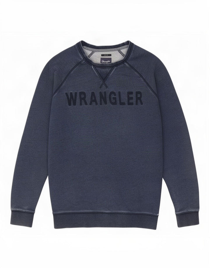 Ανδρικό γραφικό φούτερ Wrangler Jumper Large Navy Blue από βαμβάκι