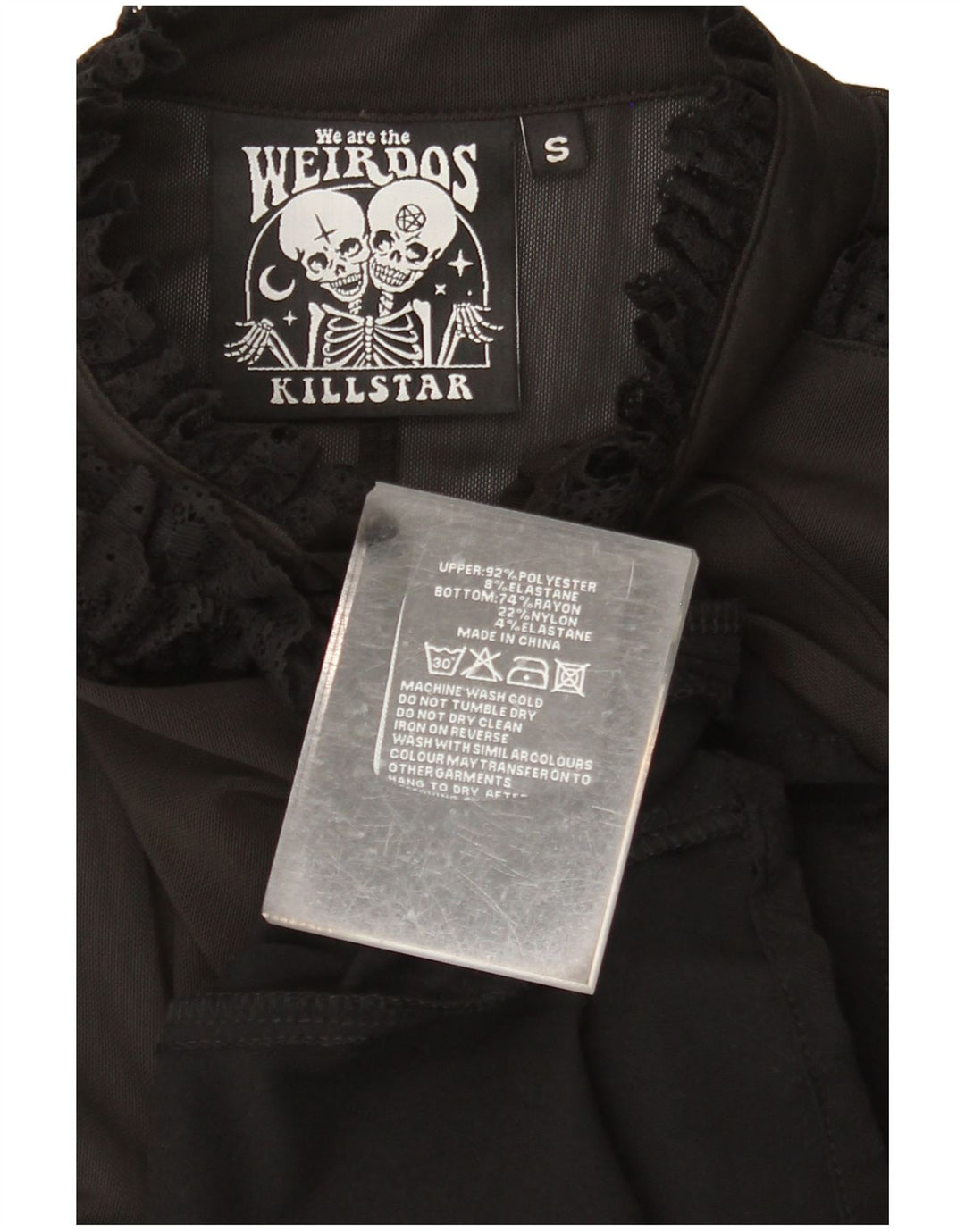 Γυναικείο μακρυμάνικο μάξι φόρεμα KILLSTAR UK 8 Small Black Colourblock