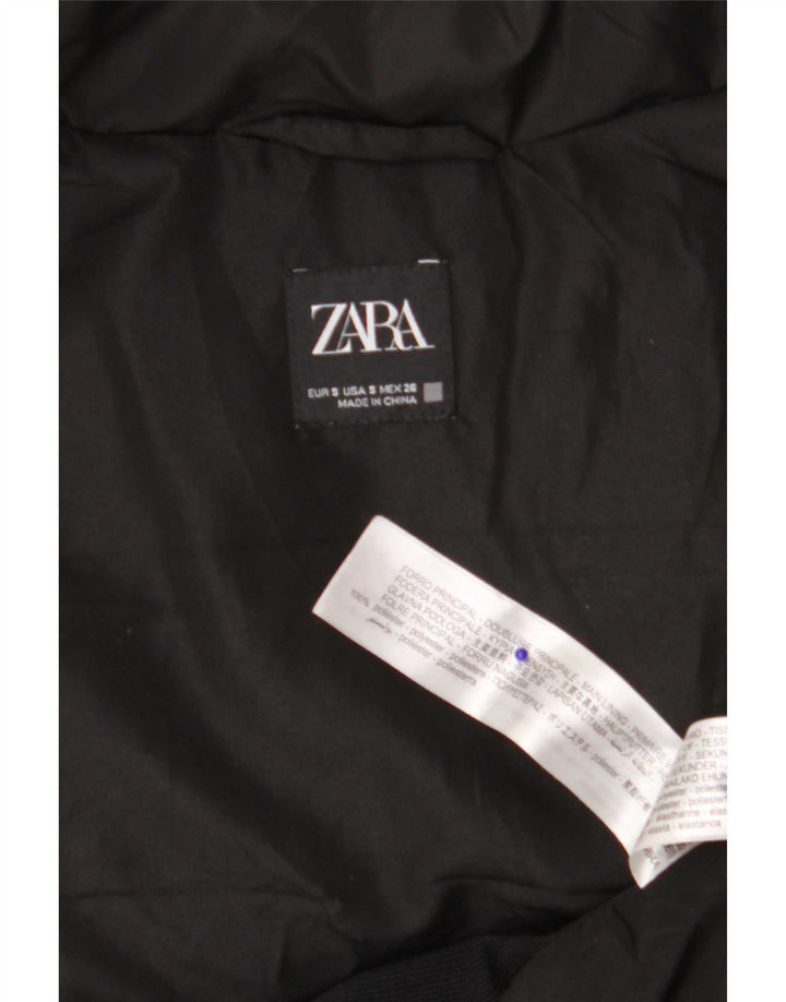 Zara Γυναικεία κουκούλα με επένδυση Gilet UK 10 Μικρός Μαύρος Πολυεστέρας