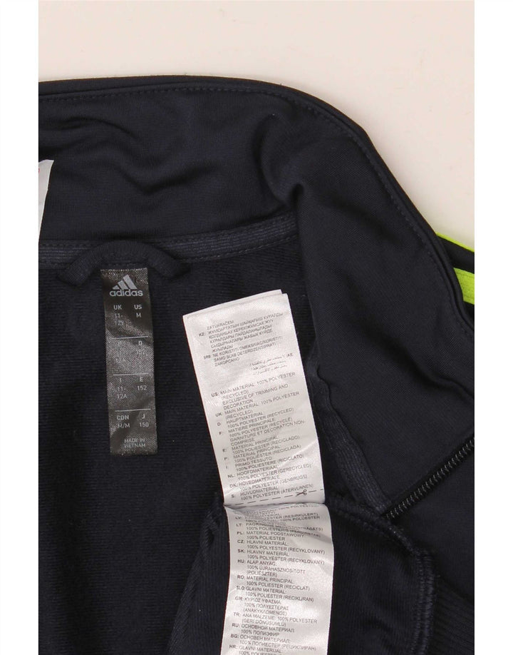 Κορυφαίο μπουφάν Adidas Boys Aeroready φόρμα 11-12 ετών Navy Blue Polyester