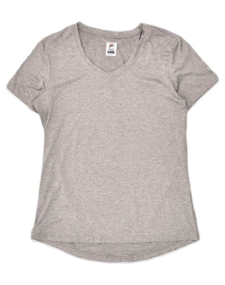 FILA Womens T-Shirt Top UK 14 Medium Grey | Vintage Fila | Thrift | Second-Hand Fila | Used Clothing | Messina Hembry 