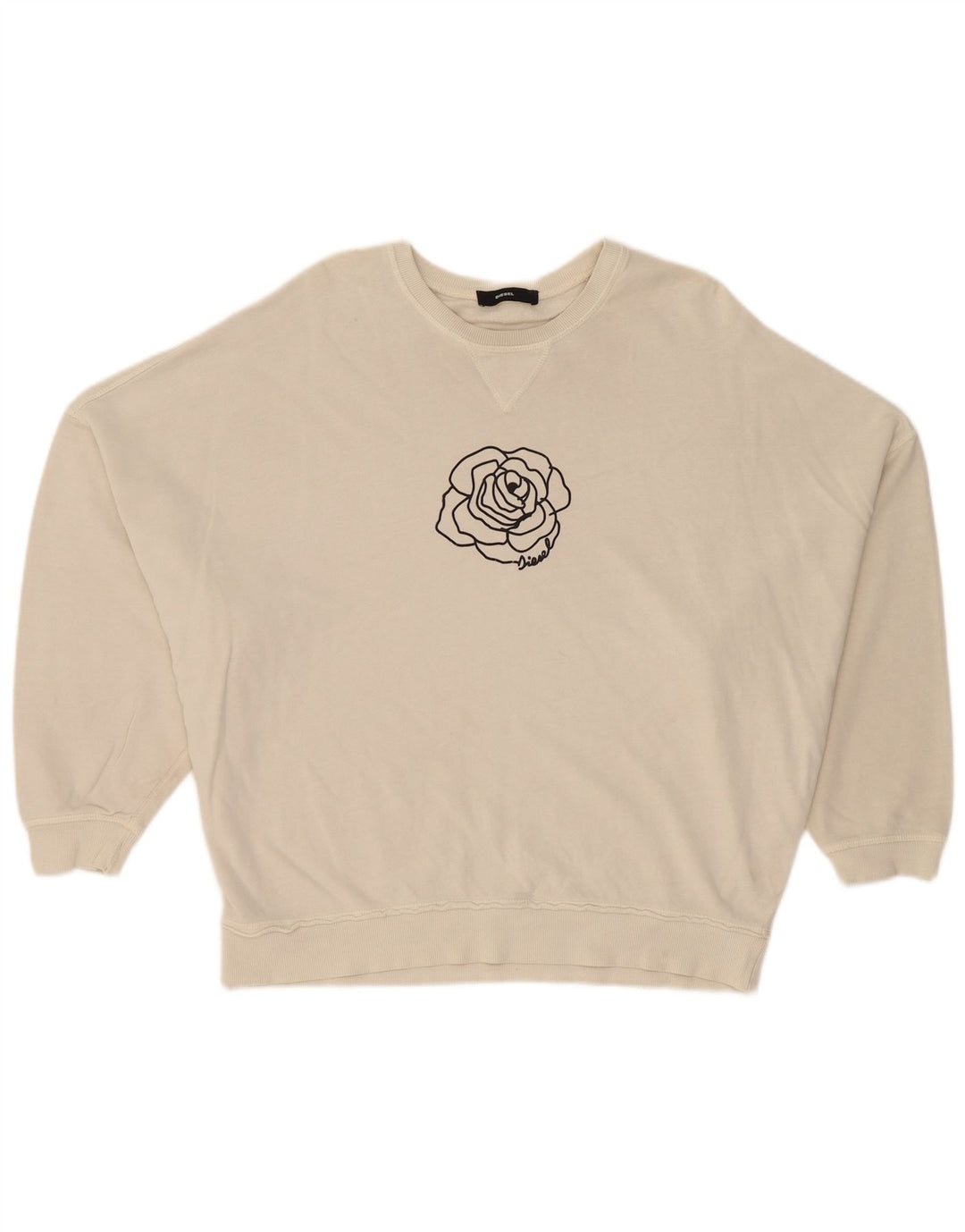 Γυναικεία Diesel Oversized Γραφική Φούτερ Jumper UK 12 Medium White Floral