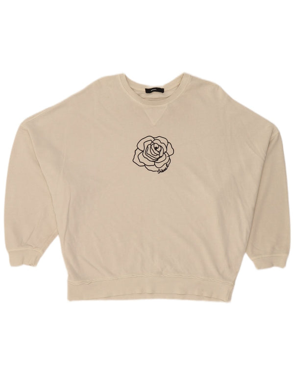 Γυναικεία Diesel Oversized Γραφική Φούτερ Jumper UK 12 Medium White Floral