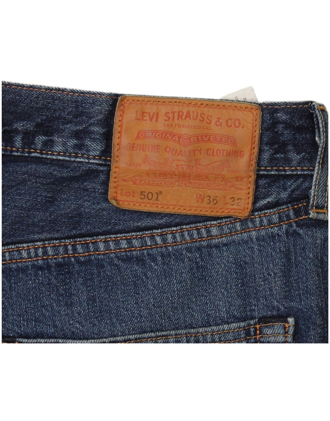Levi's Mens 501 Straight Jeans W36 L30 Blue Cotton