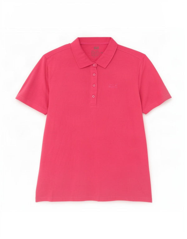 Jack Wolfskin γυναικείο μπλουζάκι πόλο UK 18 XL Pink Polyester