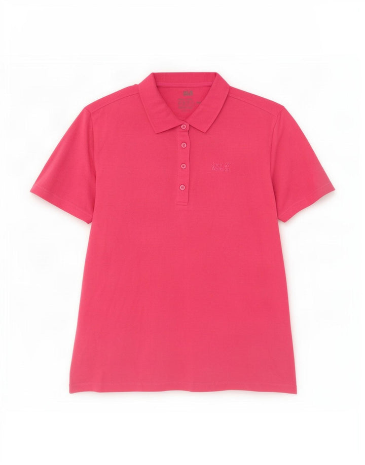 Jack Wolfskin γυναικείο μπλουζάκι πόλο UK 18 XL Pink Polyester