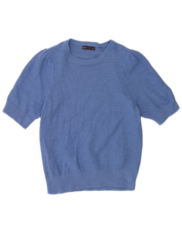 Marks & Spencer Γυναικείο πουλόβερ Crop Crew Neck Jumper UK 20 2XL Blue