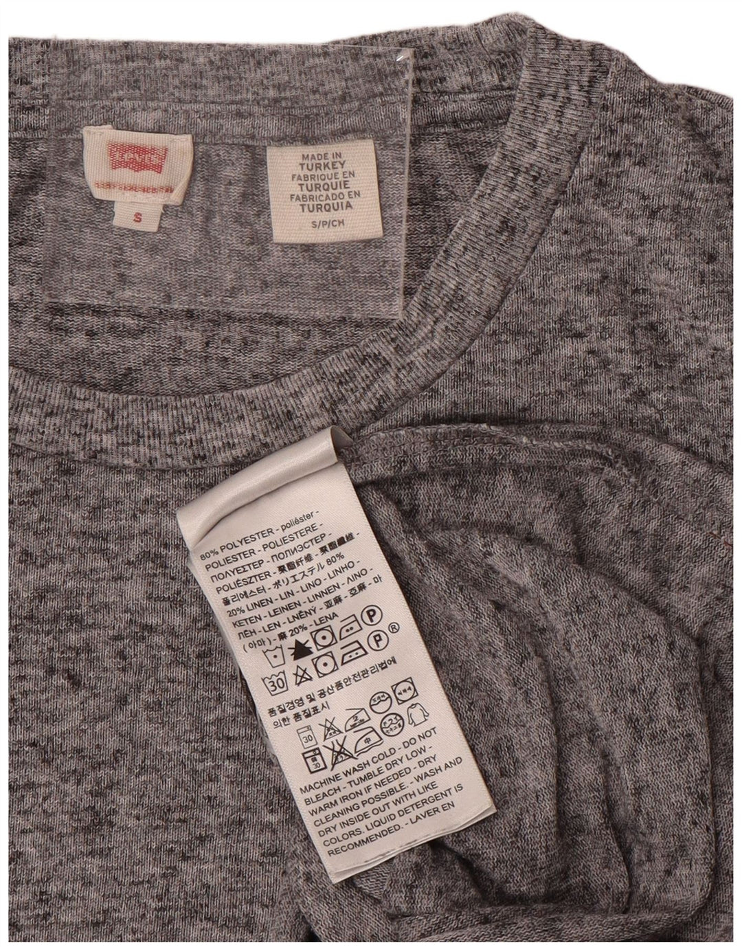 Γυναικείο μπλουζάκι LEVI'S Top UK 10 Small Grey Flecked Polyester