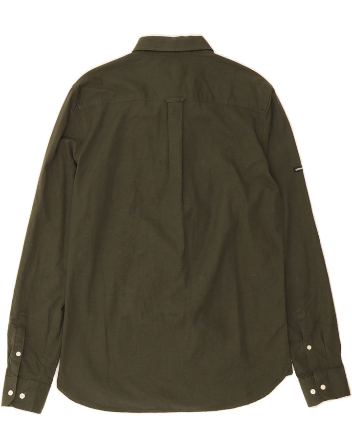 SUPERDRY Mens Shirt Small Khaki Check Cotton Vintage Superdry and Second-Hand Superdry from Messina Hembry 
