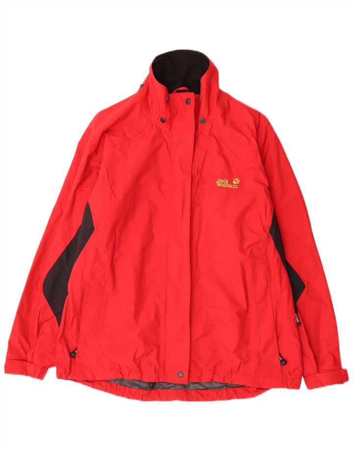 JACK WOLFSKIN Γυναικείο μπουφάν βροχής μεγάλου μεγέθους UK 18 XL κόκκινο χρώμα