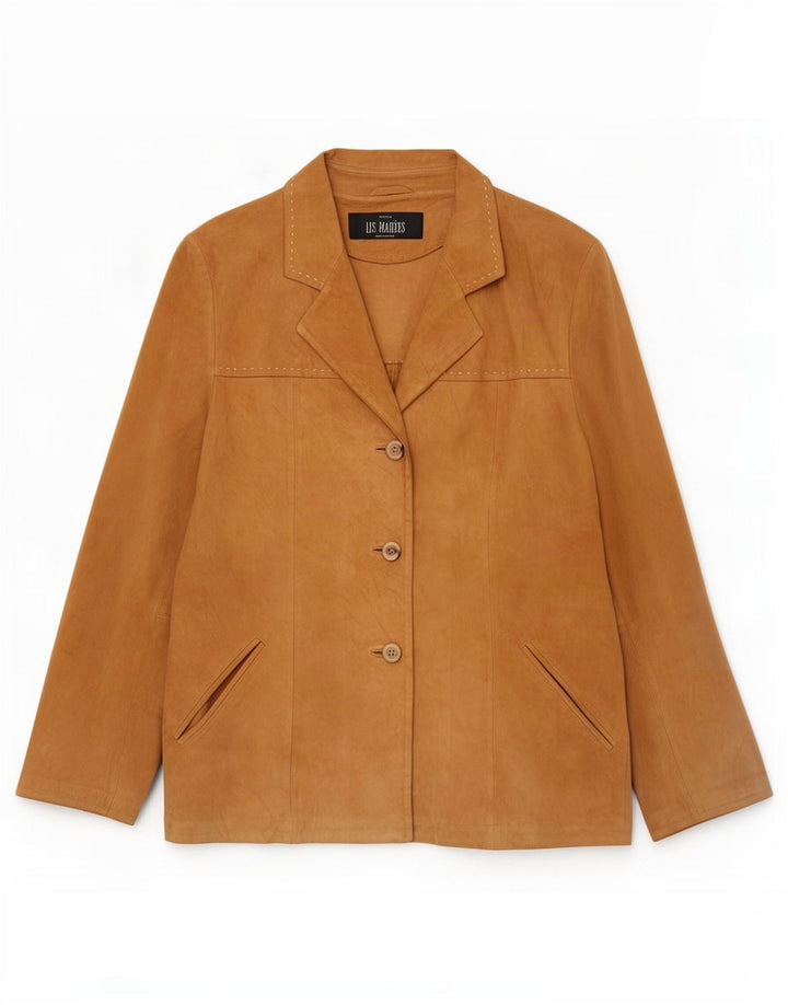 Les Marees Γυναικείο Suede Jacket IT 44 Medium Beige Leather
