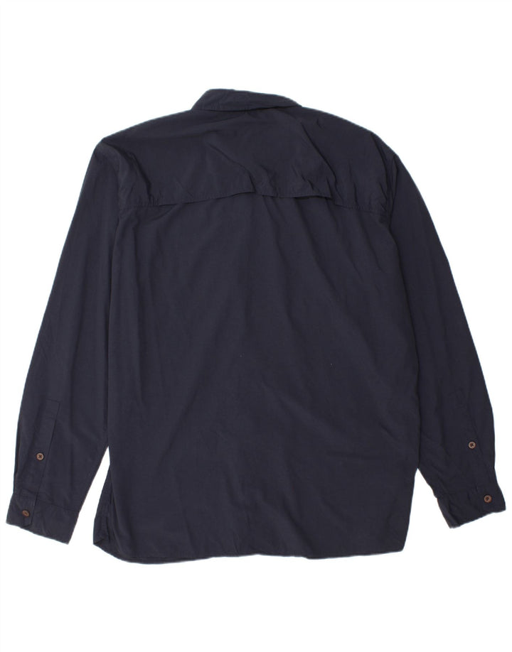 Eddie Bauer Ανδρικό Ταξιδιωτικό Πουκάμισο Large Navy Blue Nylon