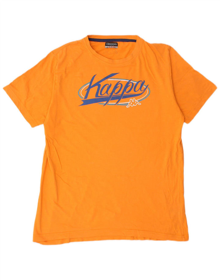 Ανδρικό γραφικό T-Shirt Kappa Top μεγάλο πορτοκαλί βαμβακερό