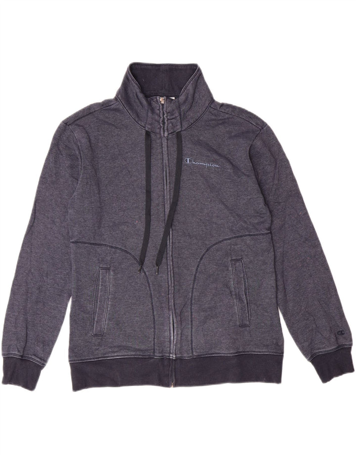 CHAMPION Womens Tracksuit Top Jacket UK 10 Small Navy Blue Cotton