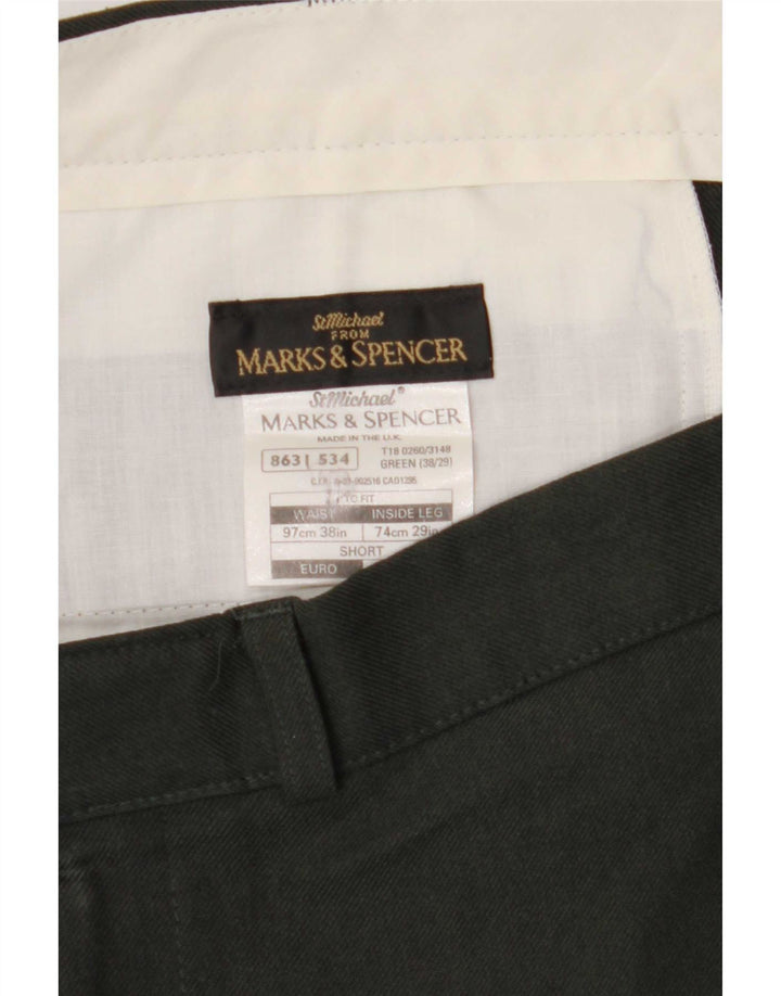 Marks & Spencer Ανδρικό ίσιο παντελόνι Chino W38 L29 Πράσινο Πολυεστέρας