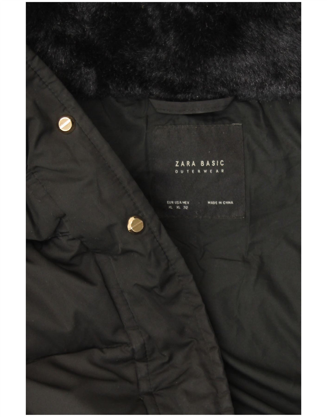 Γυναικείο παλτό ZARA με κουκούλα UK 18 XL Μαύρο