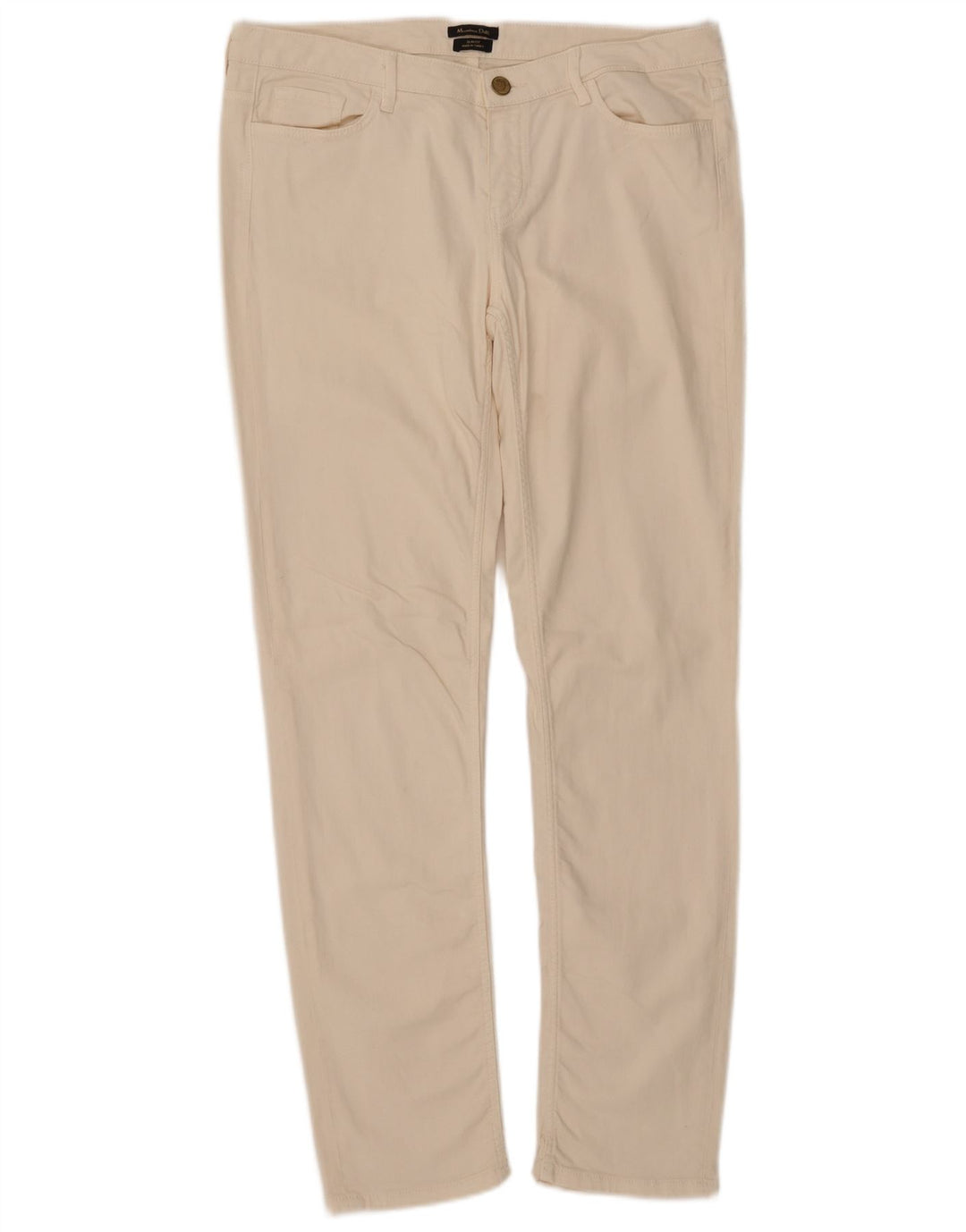 Massimo Dutti Γυναικείο Slim Jeans EU 42 Large W32 L30 Off White Βαμβακερό