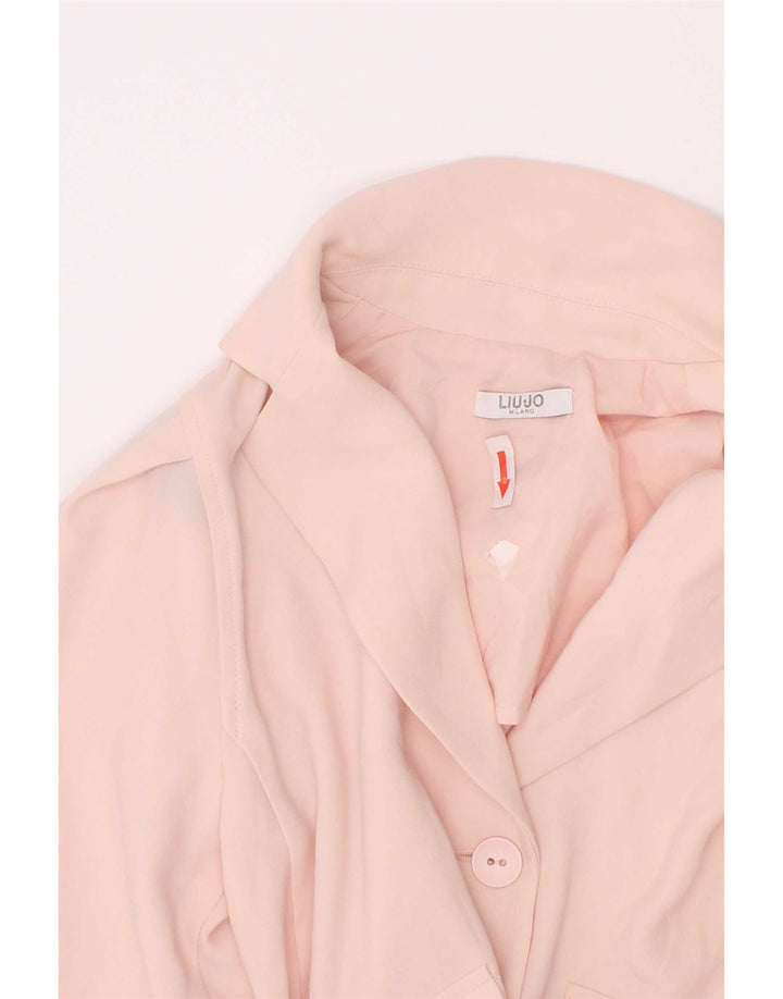 Liu Jo Girls 1 Button Blazer Jacket 7-8 Years Pink Polyester