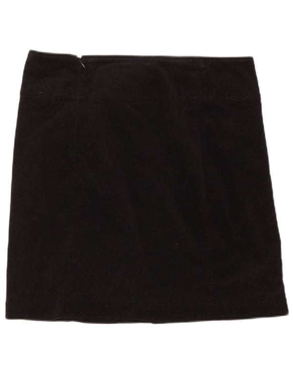 Laura Ashley Γυναικεία Μίνι Βελούδινη Φούστα UK 14 Μεγάλη W36 Μαύρη Βαμβακερή