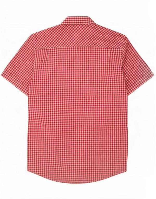 Ben Sherman Ανδρικό κοντομάνικο πουκάμισο Heritage μεγάλο κόκκινο βαμβακερό Gingham