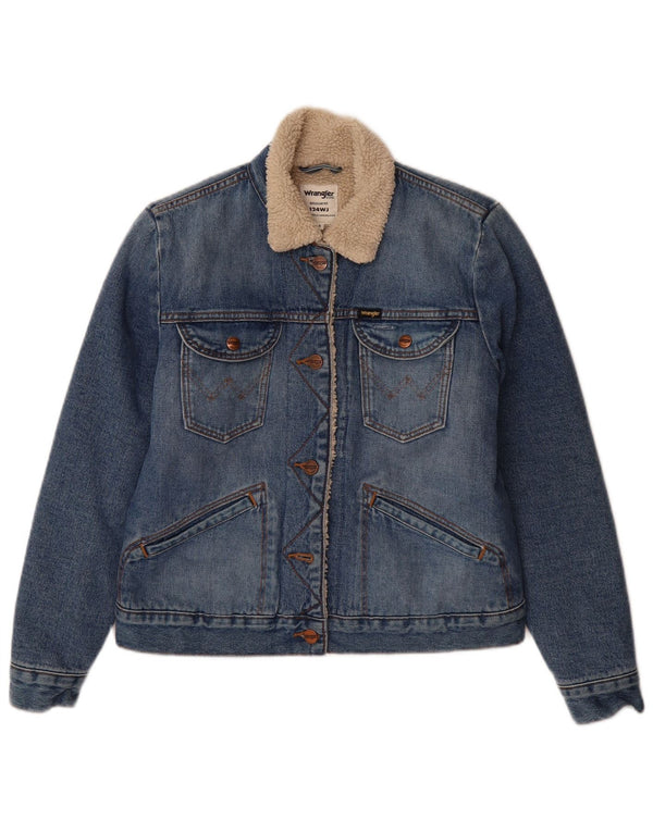 Γυναικείο πουλόβερ με κουκούλα τζιν Wrangler UK 10 Small Blue Colourblock