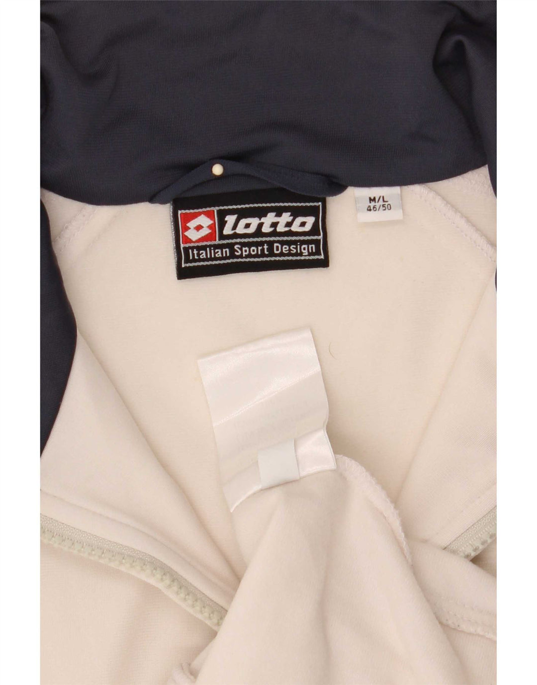 Ανδρική αθλητική φόρμα Lotto Top Jacket IT 46/50 μεσαίου λευκού χρώματος πολυεστέρας