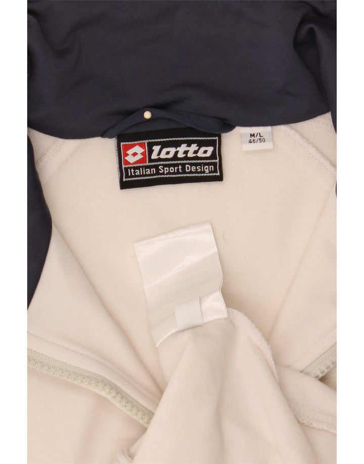 Ανδρική αθλητική φόρμα Lotto Top Jacket IT 46/50 μεσαίου λευκού χρώματος πολυεστέρας