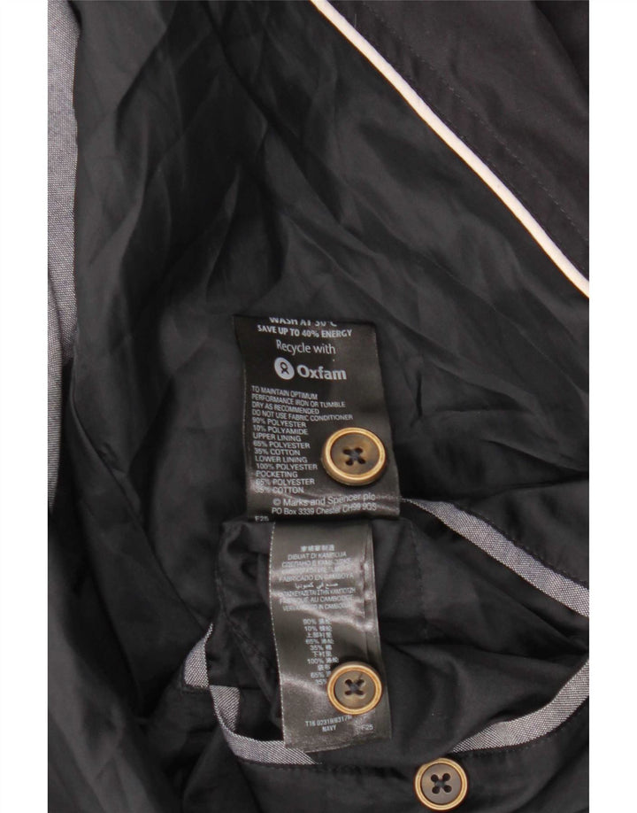 Marks & Spencer Mens Bomber Jacket UK 40 Large Navy Blue Polyester