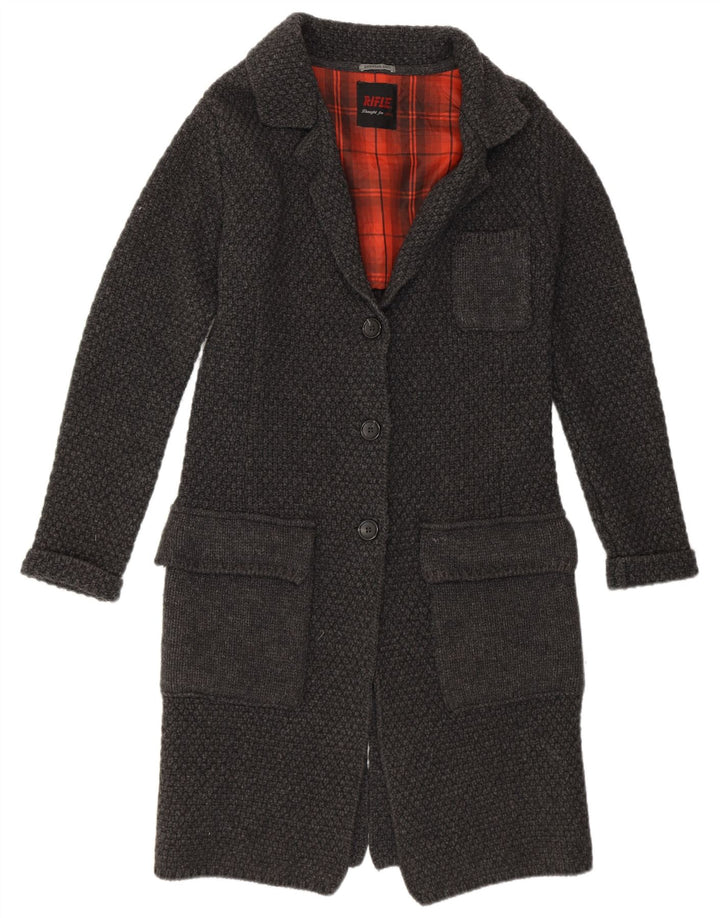 RIFLE Γυναικείο πλεκτό πανωφόρι UK 10 Small Grey Lambswool
