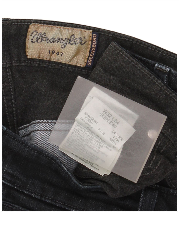 Ανδρικό τζιν Wrangler ίσιο W32 L28 μαύρο βαμβακερό