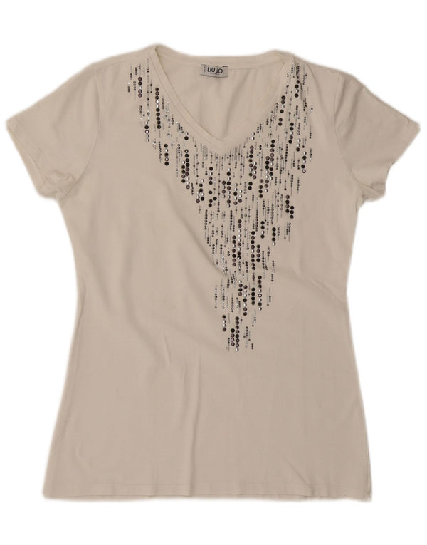 LIU JO Γυναικείο T-Shirt Milano Top UK 12 Medium White