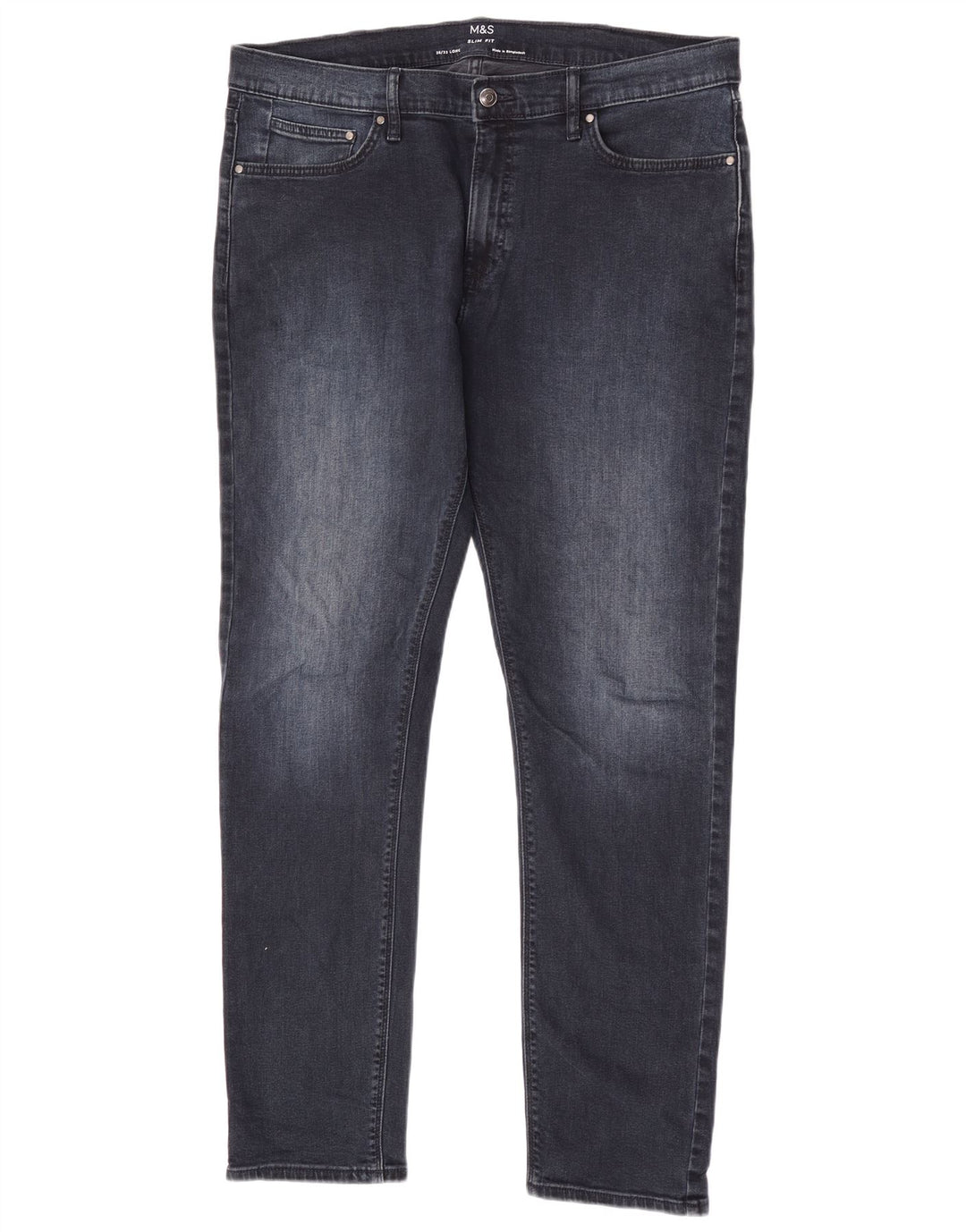 Marks & Spencer Ανδρικό Slim Jeans W36 L33 Navy Blue Cotton