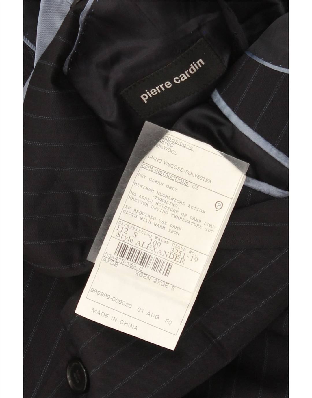 Pierre Cardin Ανδρικό σακάκι με 2 κουμπιά UK 44 2XL Navy Blue Pinstripe