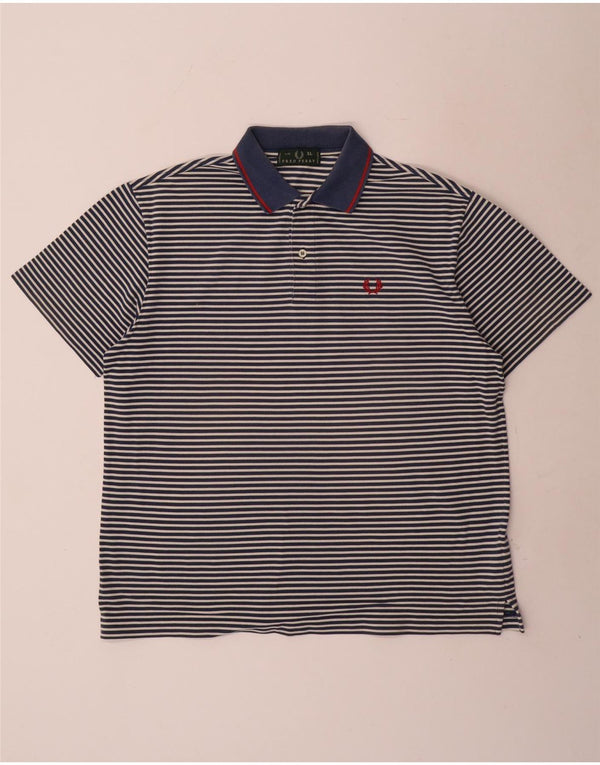 Fred Perry Ανδρικό πουκάμισο Polo XL Navy Blue ριγέ βαμβακερό