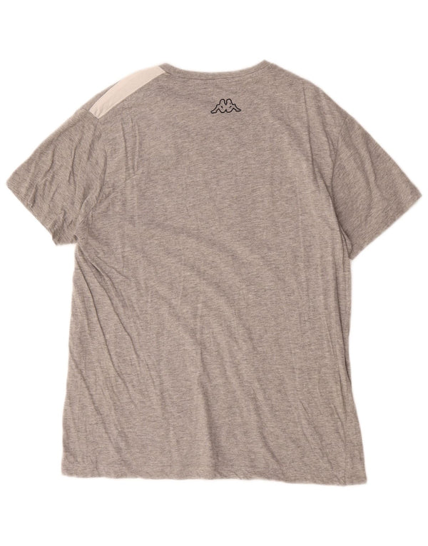 Ανδρικό γραφικό T-Shirt Kappa Top XL Grey Colourblock Βαμβακερό