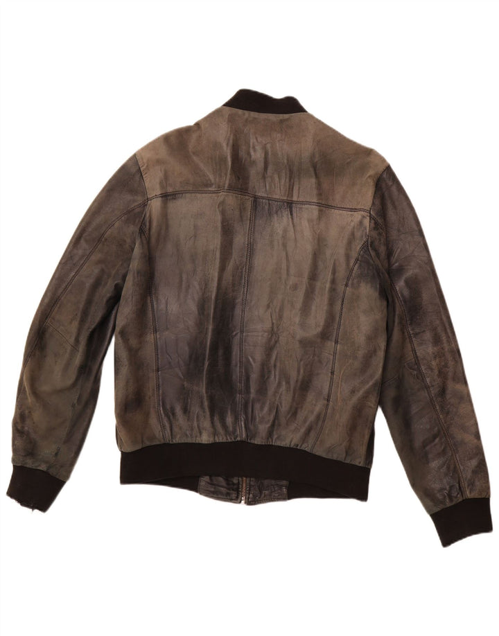 VINTAGE Ανδρικό Δερμάτινο Μπουφάν UK 38 Μεσαίο Μαύρο